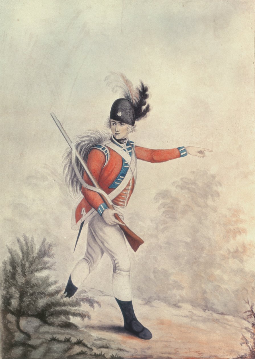 Infantaria Ligeira, pintando para a gravura de Soiron publicada por Thomas Macklin, 20 de julho de 1791 de Henry William Bunbury