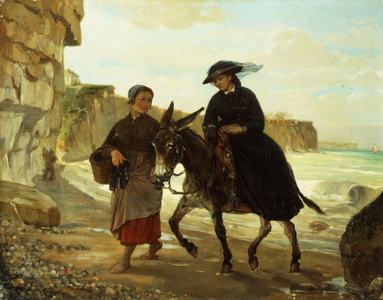 O turista e a pescadora, 1870 de Henry Bacon