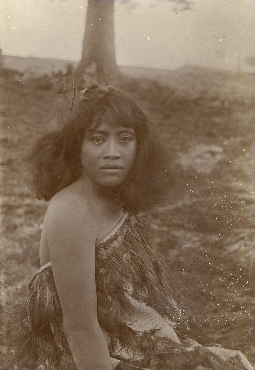 Estudo Maori, c.1910 (impressão de gelatina de prata) de Henry Gaze