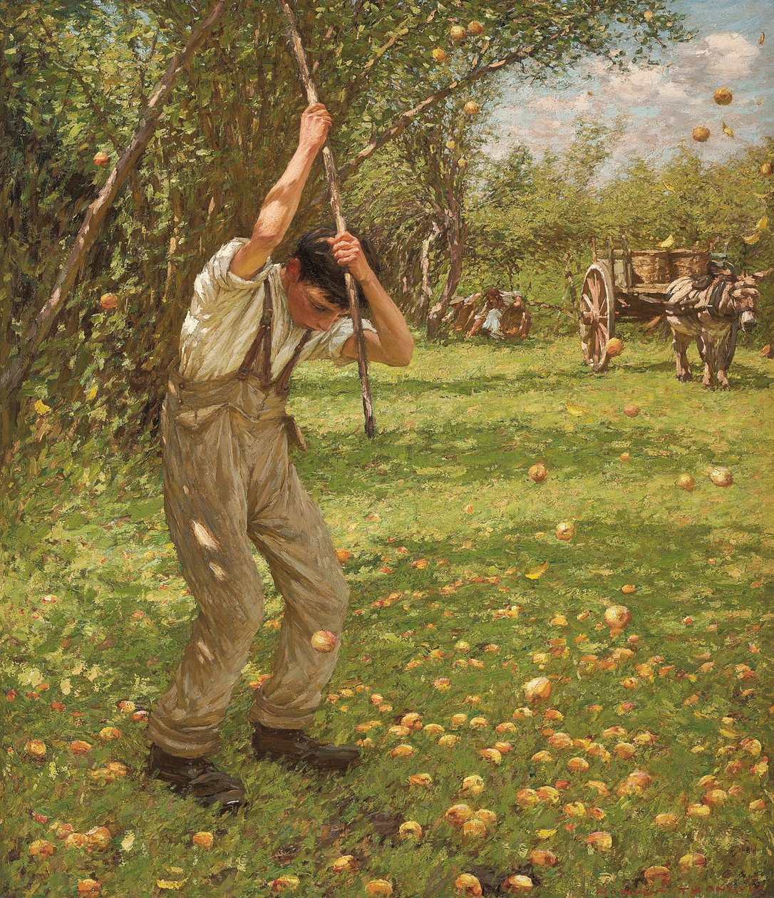 Abanando as maçãs de cidra de Henry Herbert La Thangue
