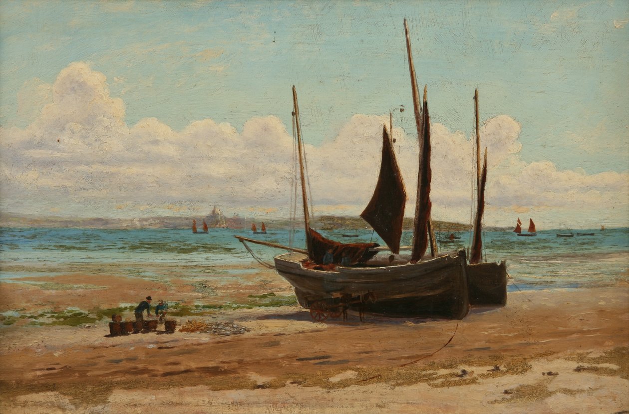 Barcos pesca, em, monta, baía de Henry Martin
