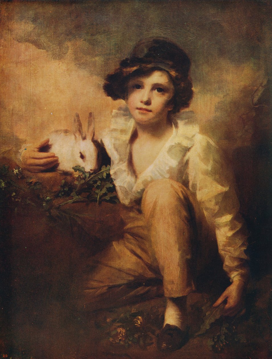 Menino e coelho, 1814, c1915 de Henry Raeburn