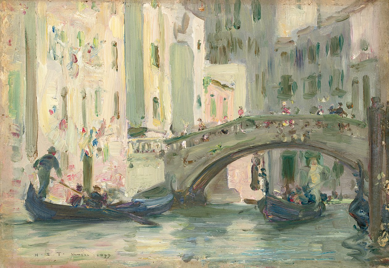 Um canal em Veneza, 1899 de Henry Scott Tuke