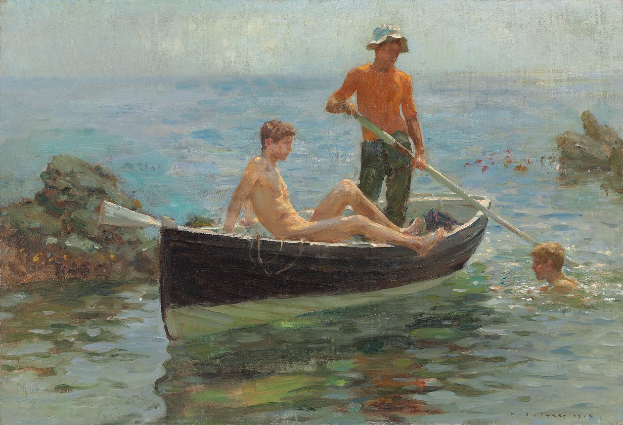 A camisa laranja, 1913 de Henry Scott Tuke