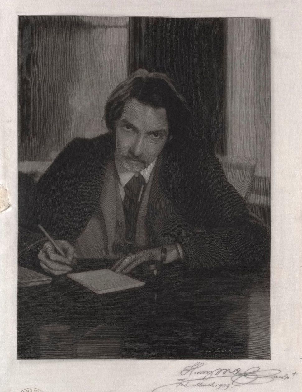 Robert Louis Stevenson, 1909. de Henry Wolf