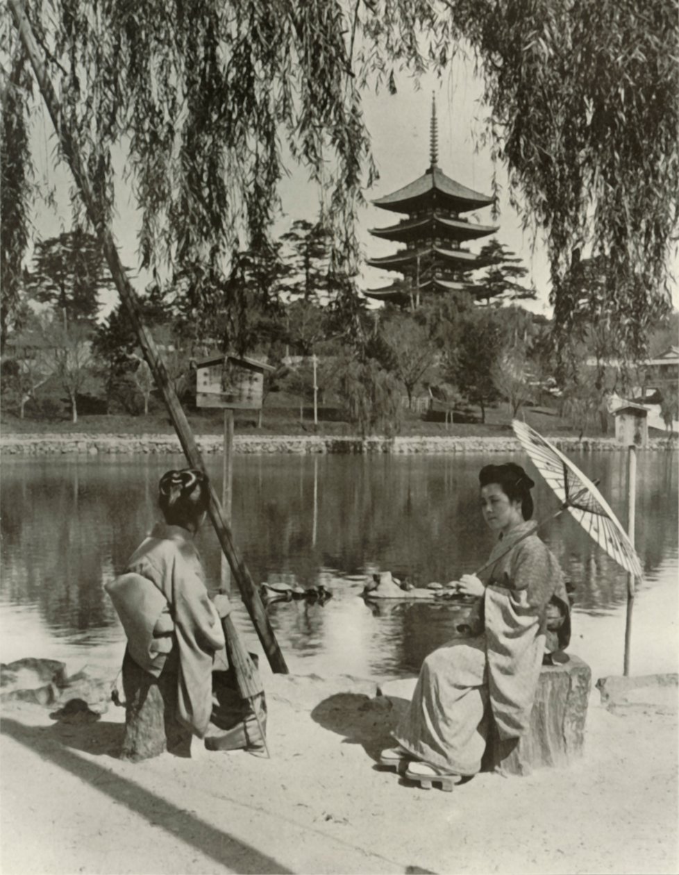 O pagode de Nara, 1910. de Herbert Ponting
