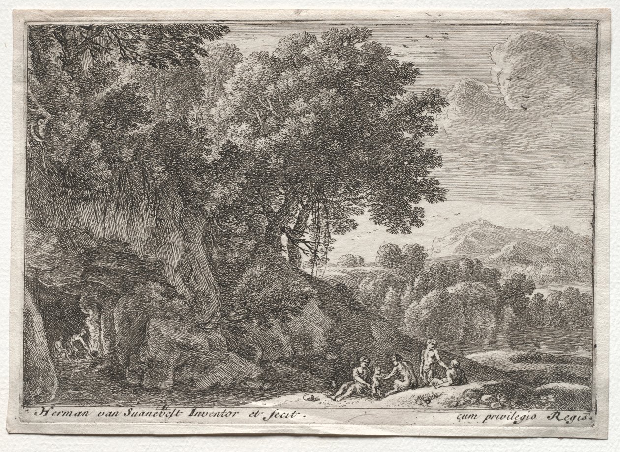 Paisagem com Sátiros de Herman van Swanevelt