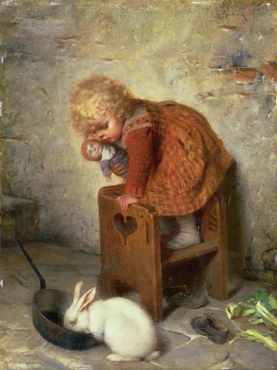 Menina com um coelho de Hermann Kaulbach