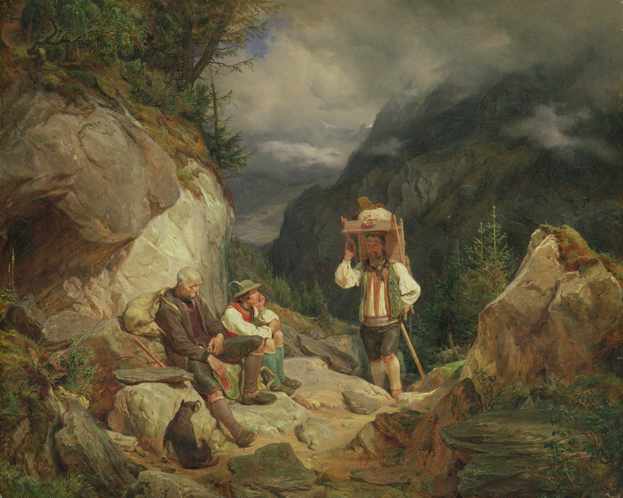 Descanse na montanha, 1848 de Hermann Kauffmann