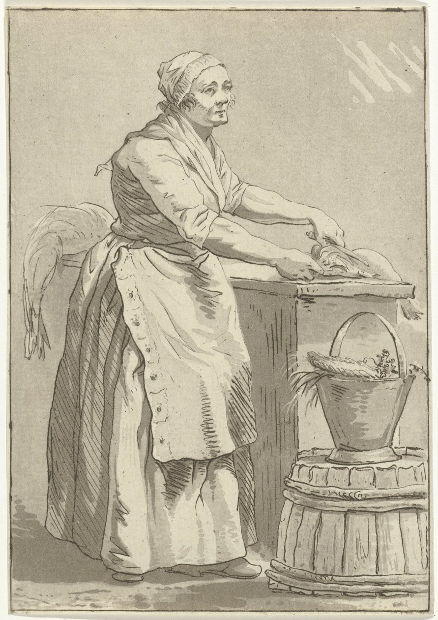 Mulher de limpeza de peixe de Hermanus Fock