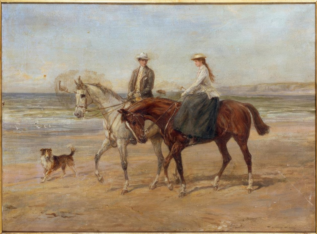 Cavaleiros na praia de Heywood Hardy