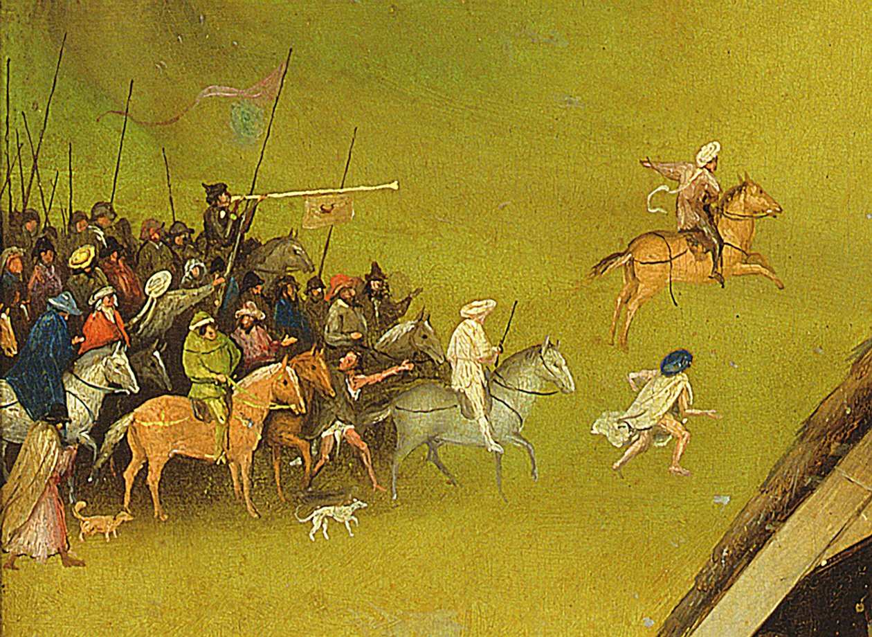 A Adoração dos Magos, detalhe do fundo, 1510 (detalhe de 3427) de Hieronymus Bosch