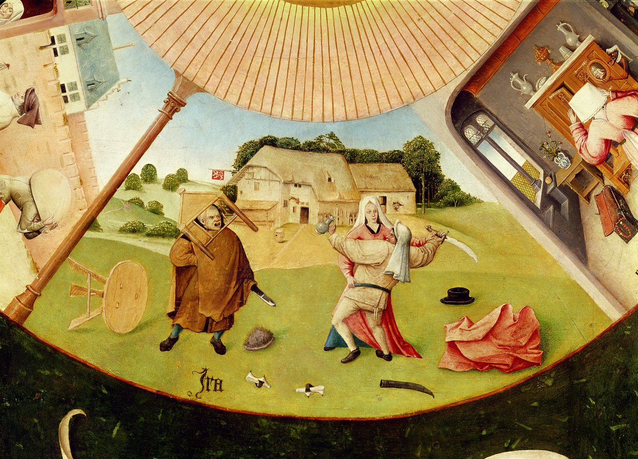 Ira, detalhe da Mesa dos Sete Pecados Mortais e as Quatro Últimas Coisas, c.1480 de Hieronymus Bosch