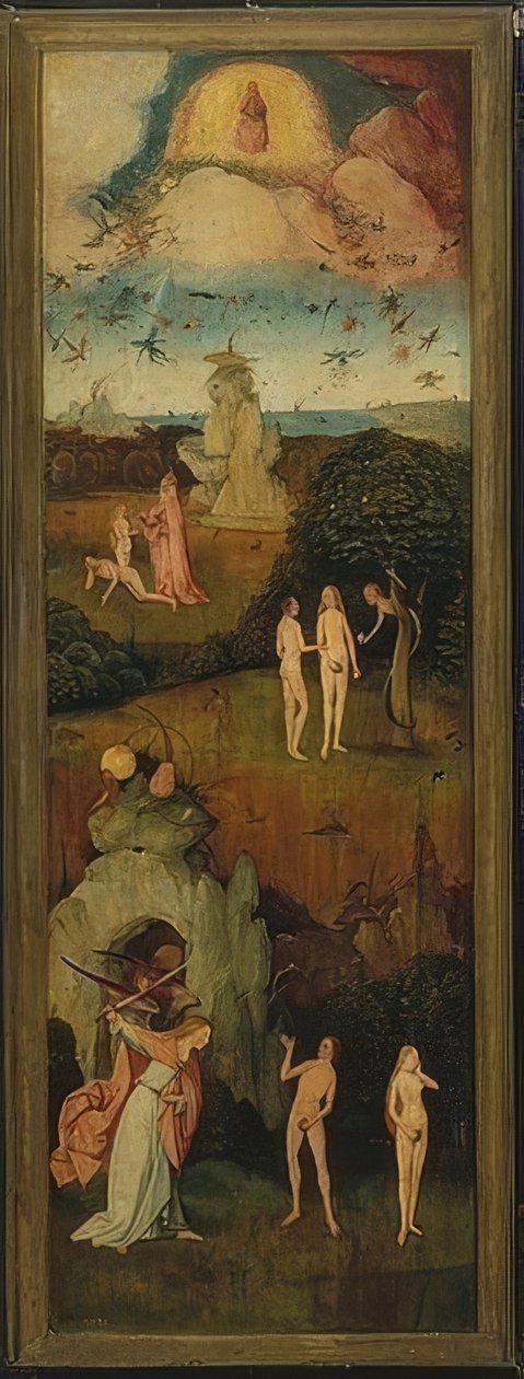 O carrinho de feno (tríptico). Painel esquerdo. Por volta de 1515 de Hieronymus Bosch