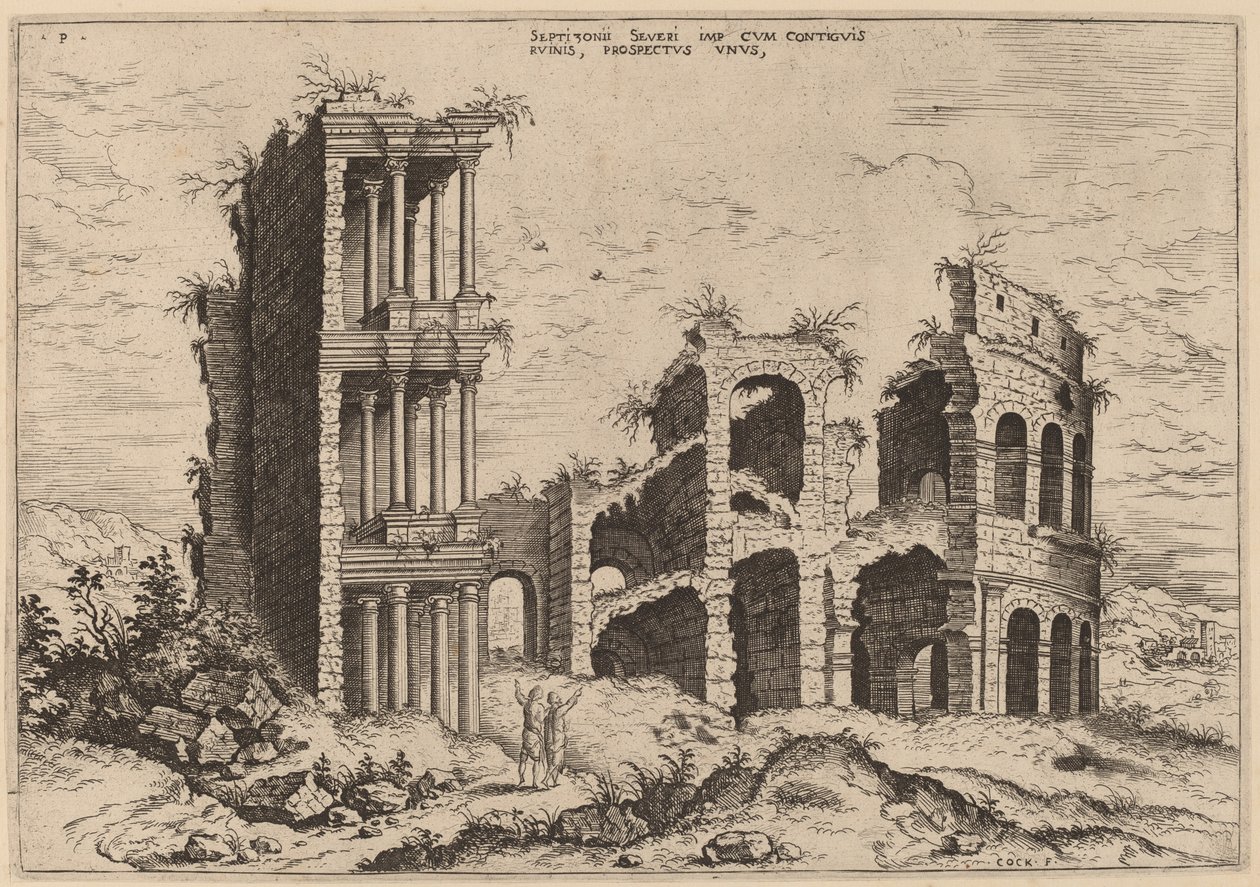 O Septizonium e o Coliseu de Hieronymus Cock