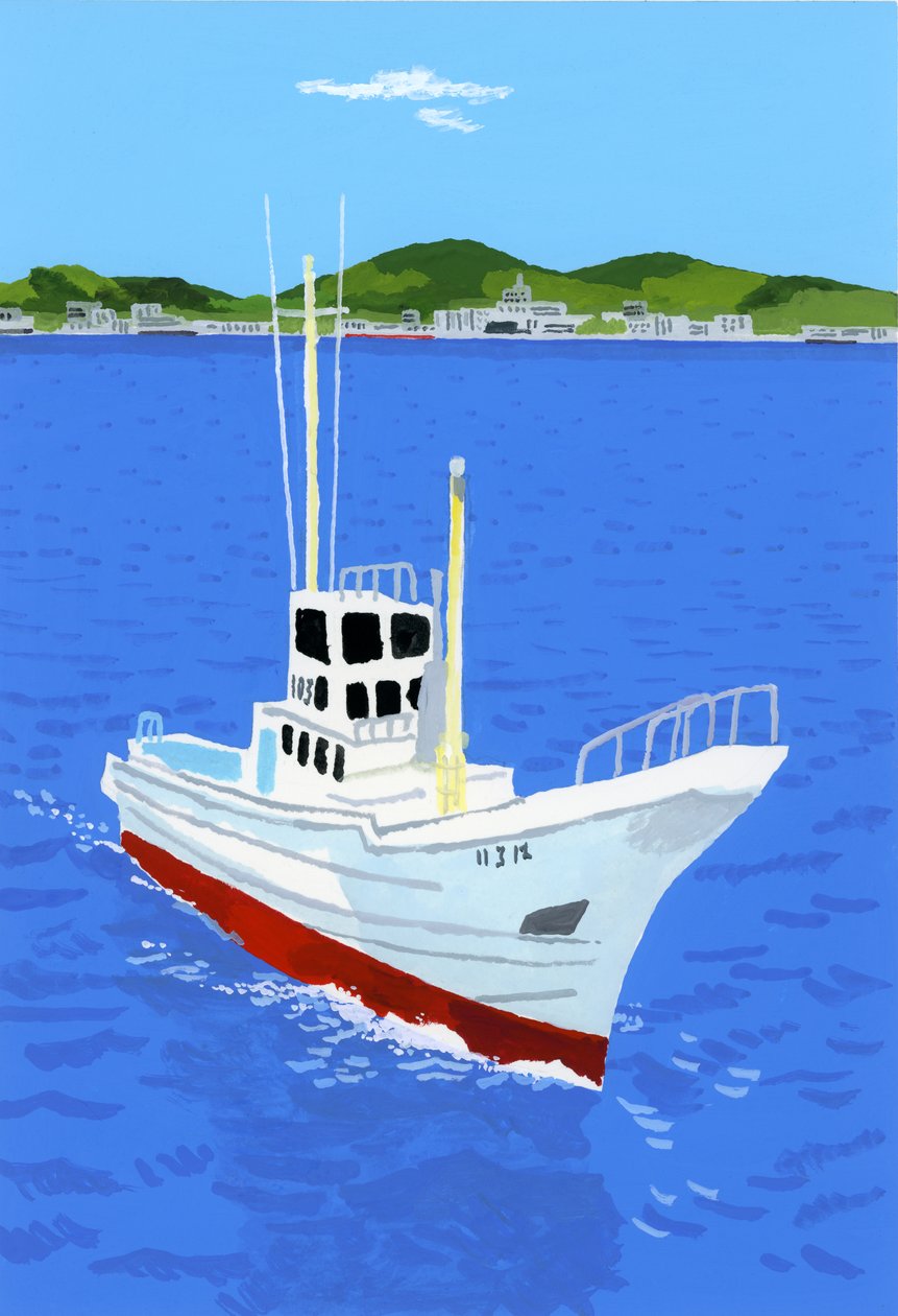 Barco e porto de pesca de Hiroyuki Izutsu