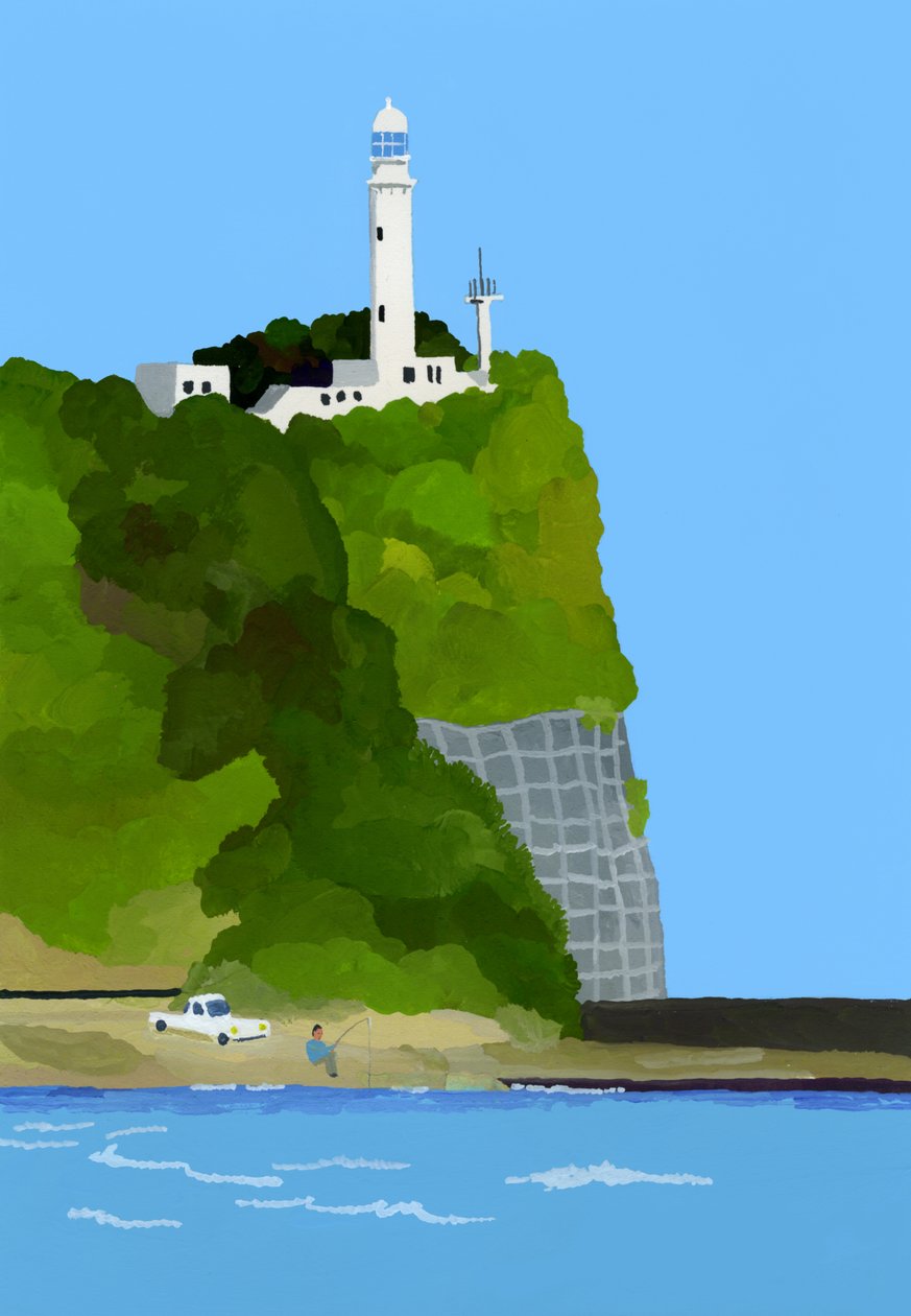 Farol, carro e pesca de Hiroyuki Izutsu