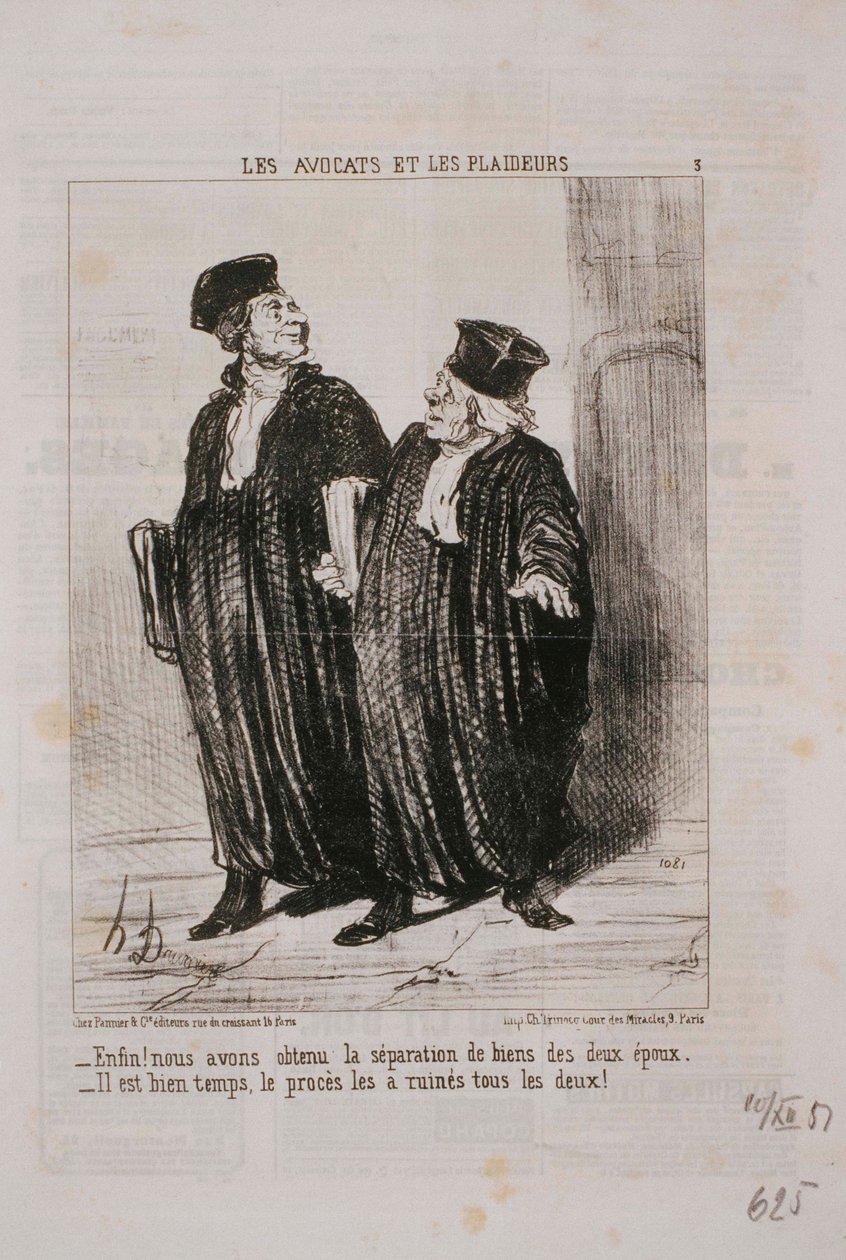 Advogados e Defensores - Finalmente! Nós temos a separação da propriedade ... de Honoré Daumier