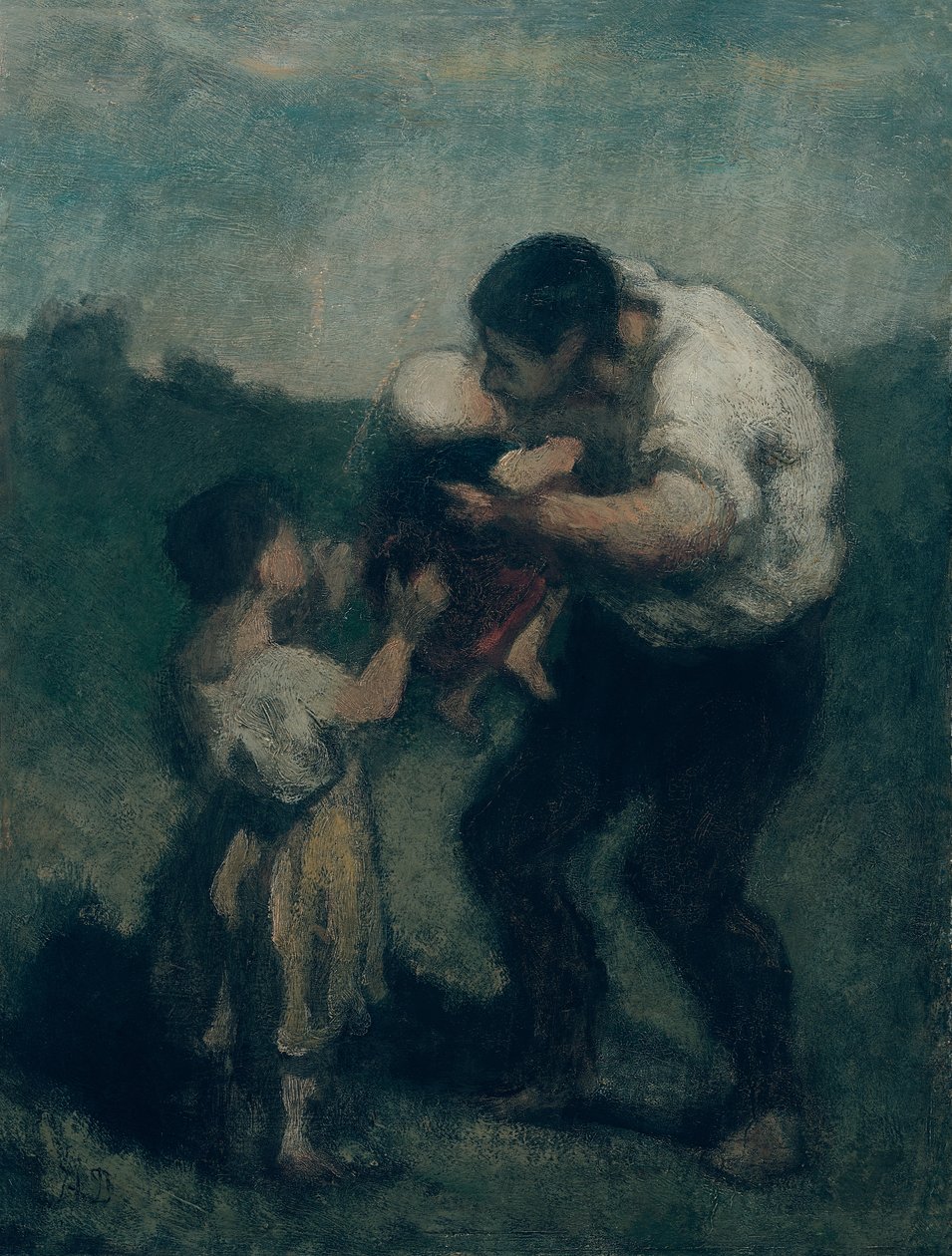 O beijo, c.1845-48 de Honoré Daumier