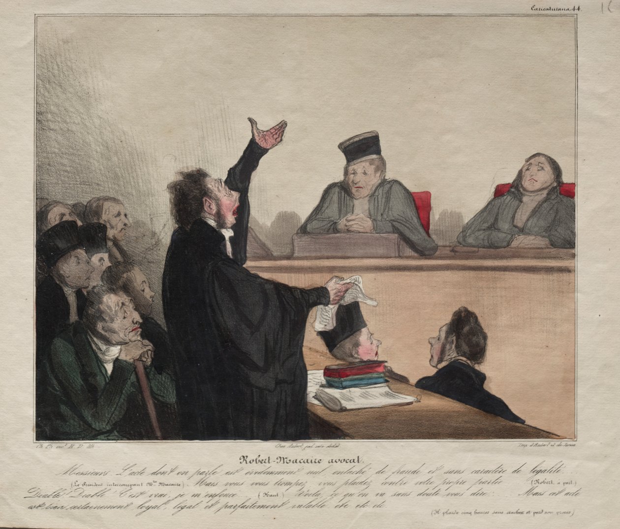 Caricaturana, placa 44: Robert-Macaire, advogado de Honoré Daumier