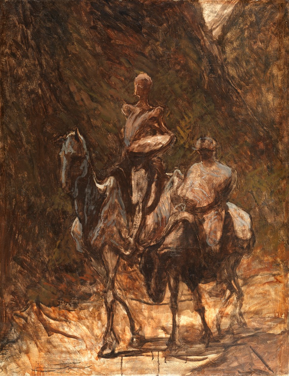 Dom Quixote e Sancho Panza, 1868-1870. de Honoré Daumier