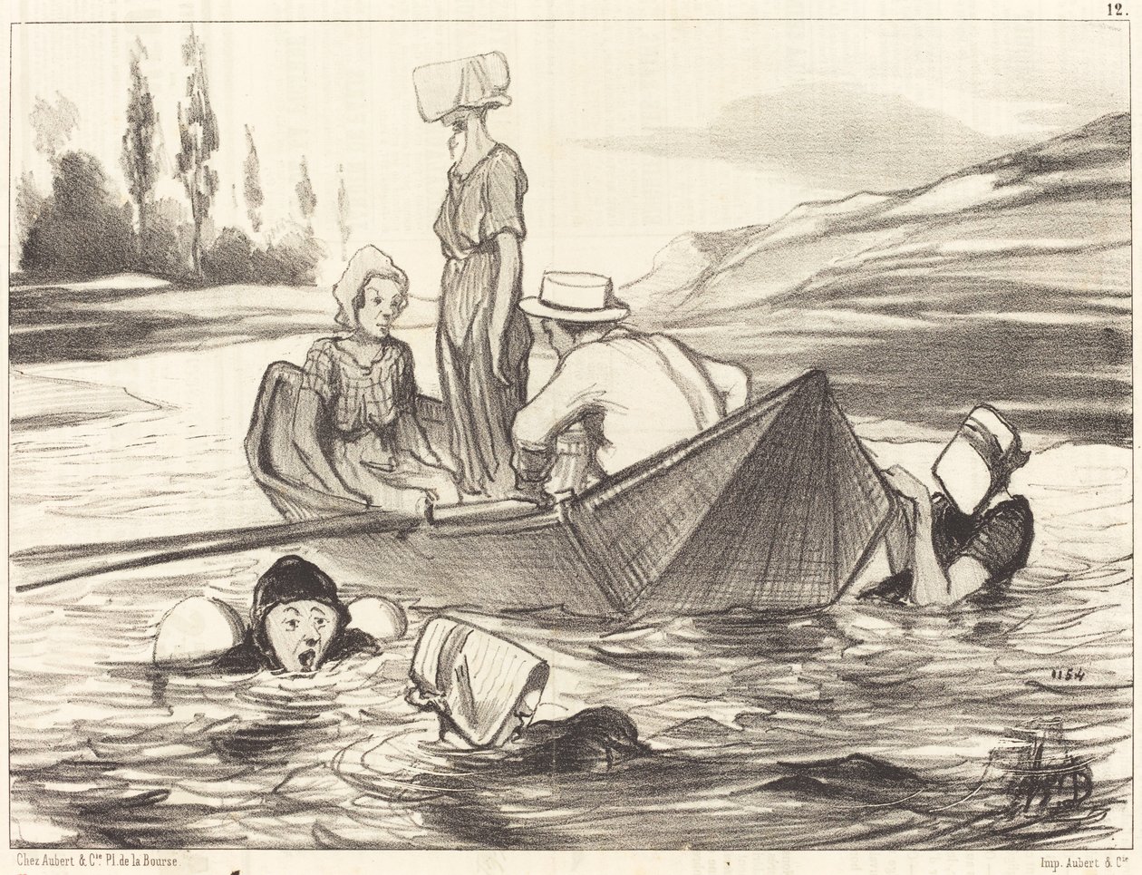 Na água cheia de Honoré Daumier