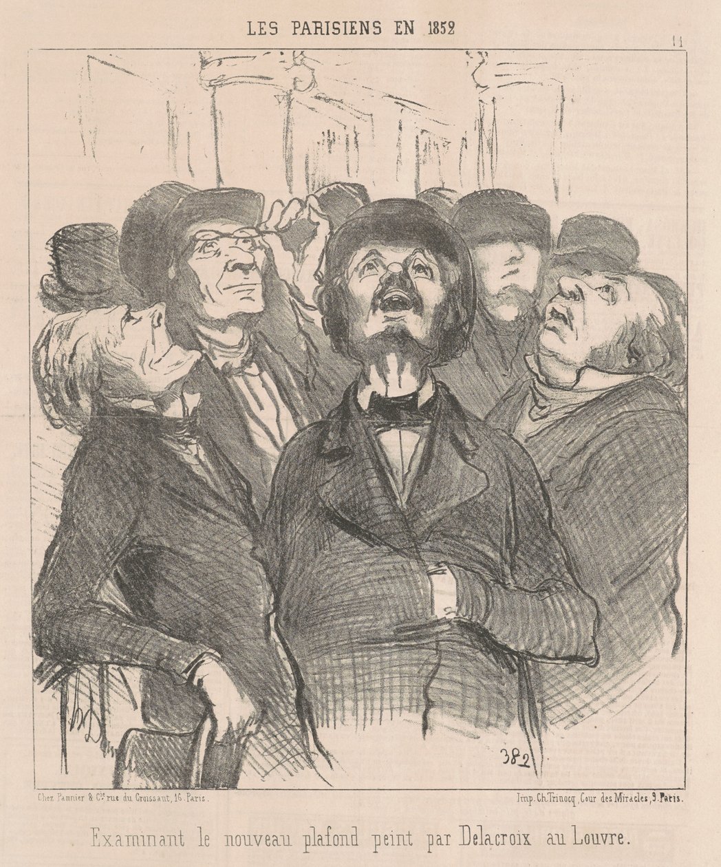 Examinando o novo teto... de Honoré Daumier