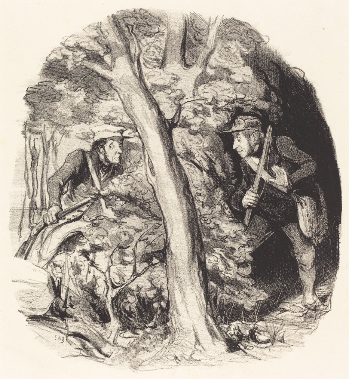 O Encontro na Floresta de Honoré Daumier
