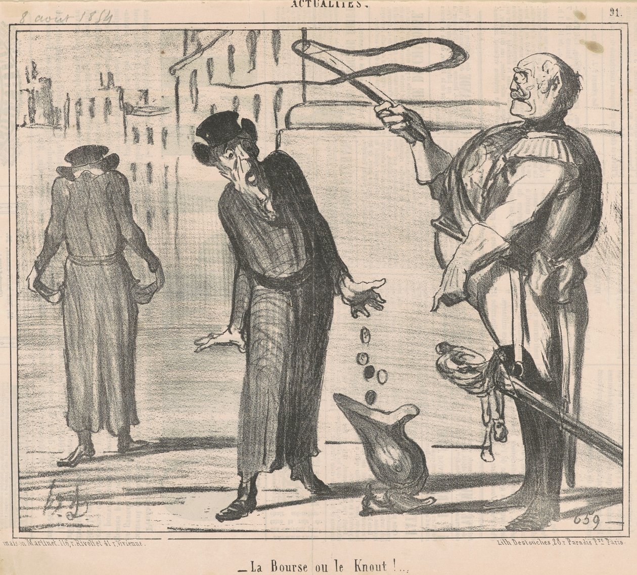 A bolsa ou o knout! de Honoré Daumier