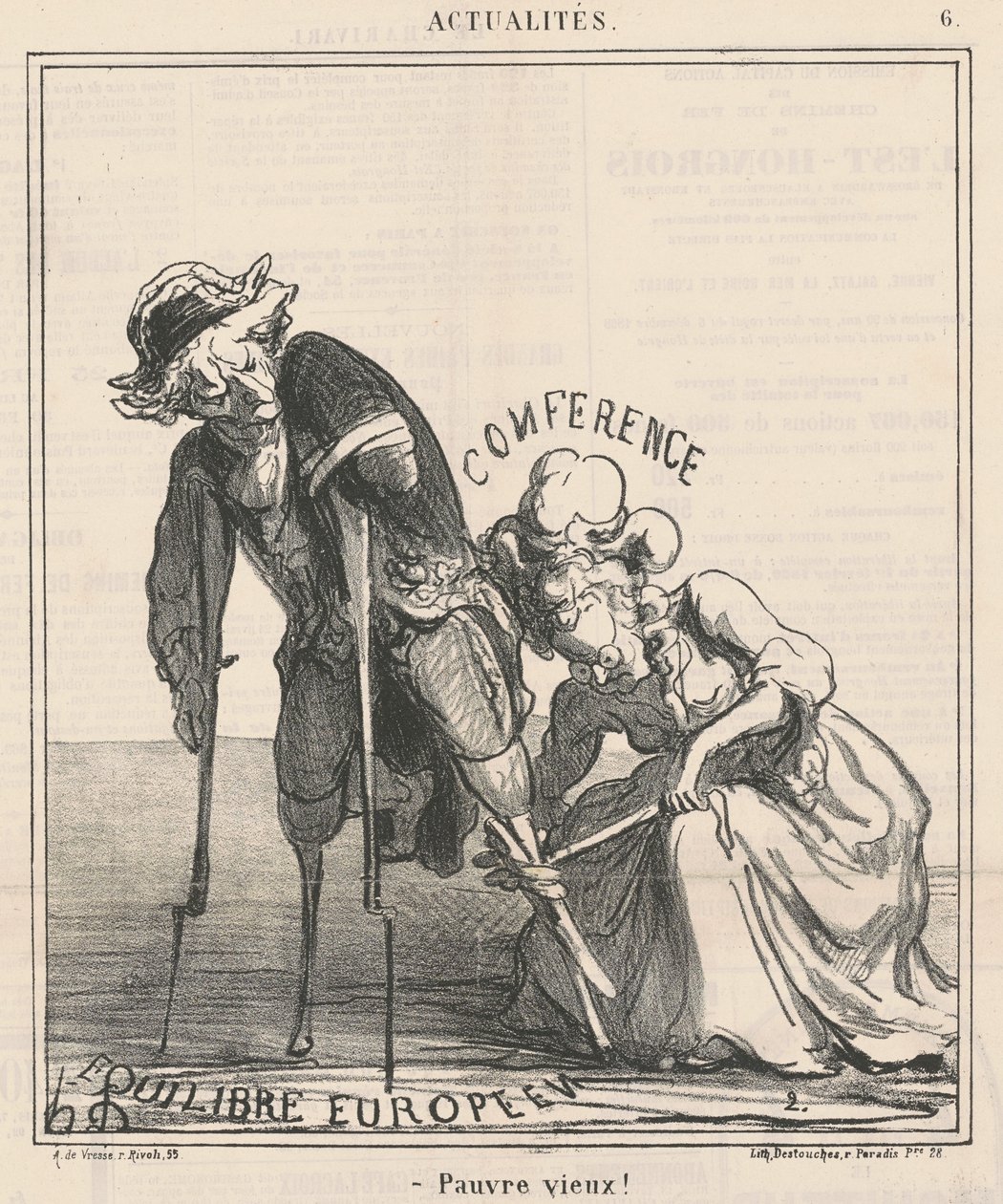 Pobre velho de Honoré Daumier