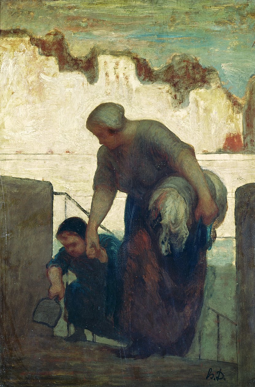 A lavadeira, c.1860-61 de Honoré Daumier