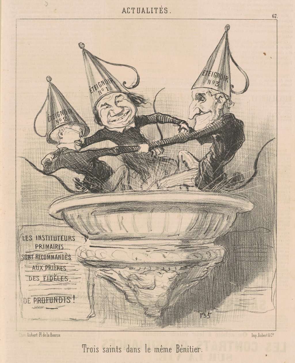 Três santos na mesma stoup de Honoré Daumier