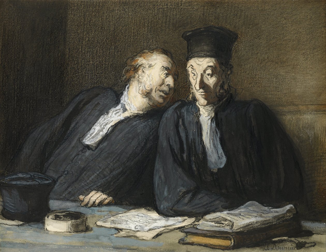 Dois advogados a conversar de Honoré Daumier