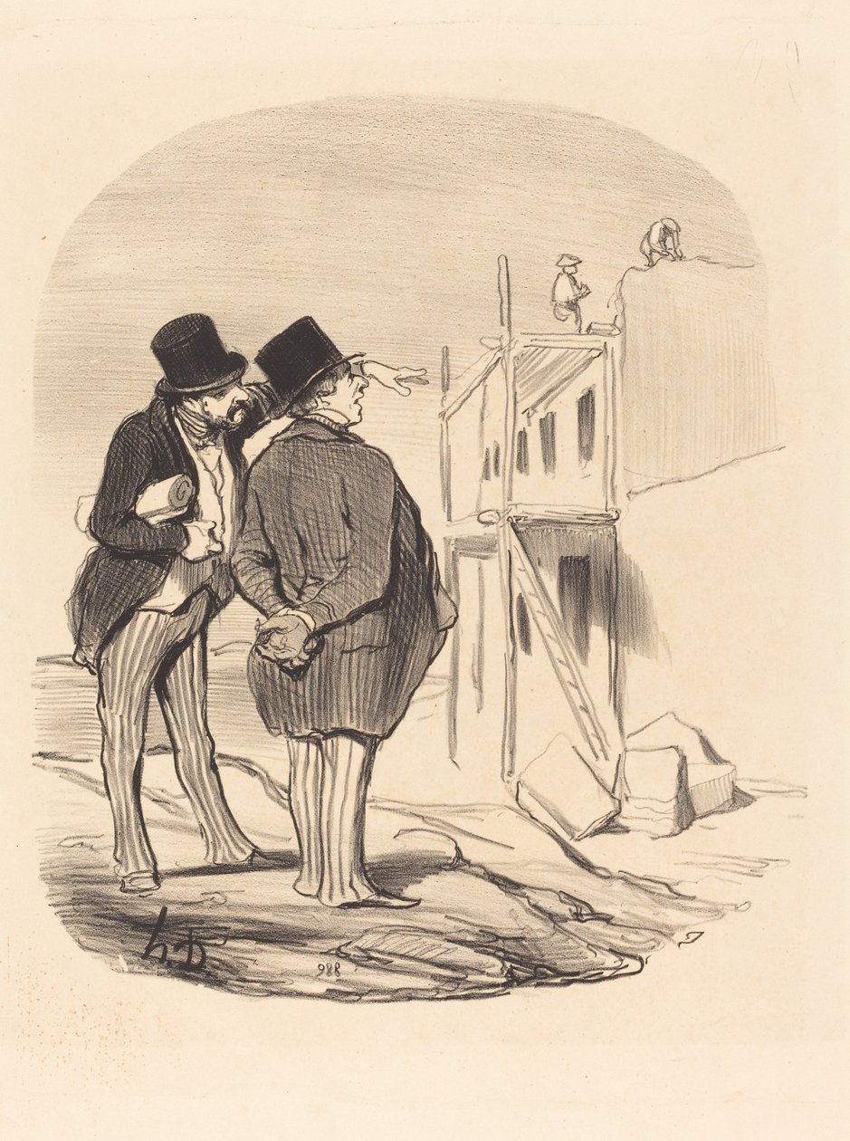 Dois homens em meio a ruínas de Honoré Daumier