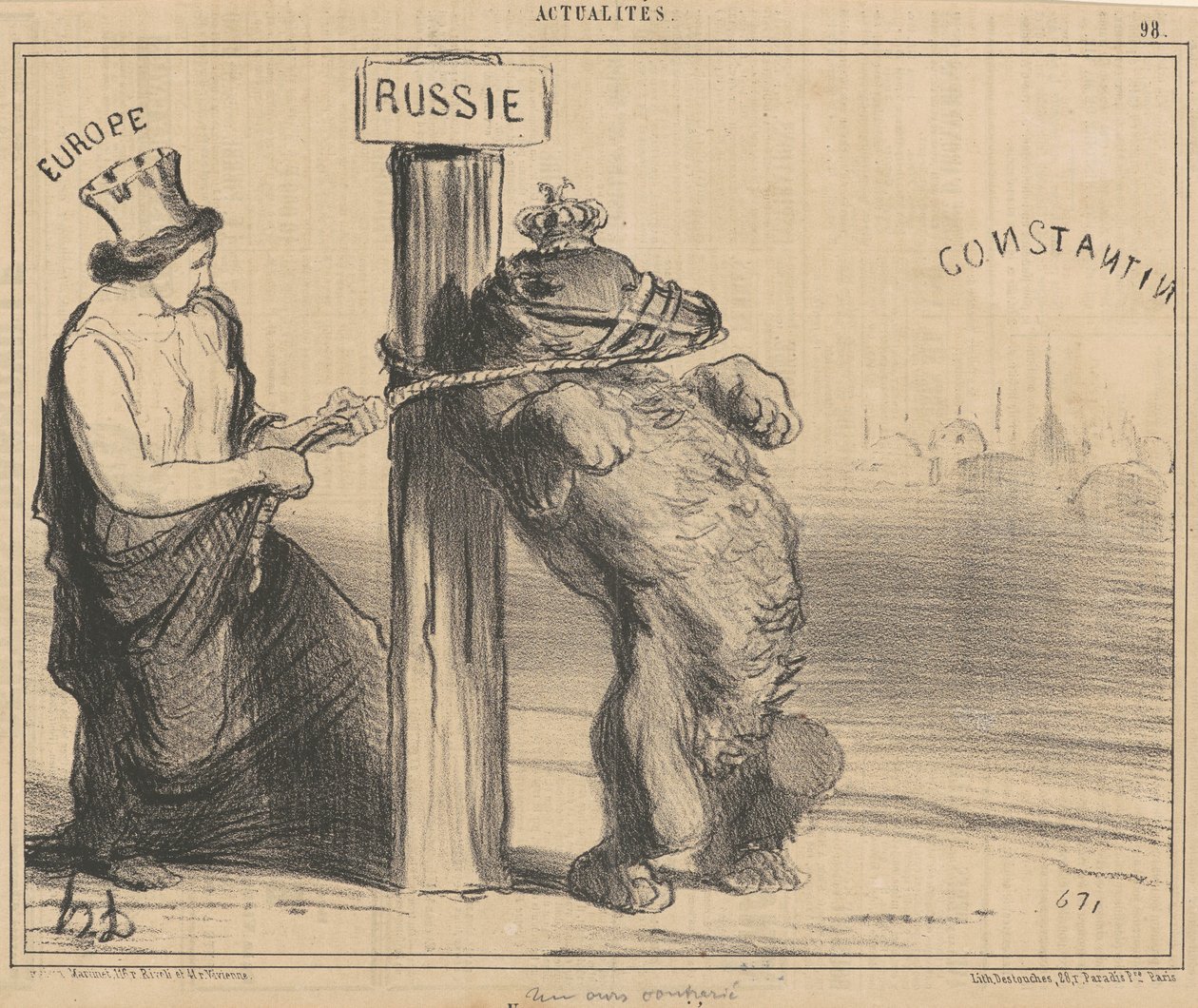 Um urso chateado de Honoré Daumier