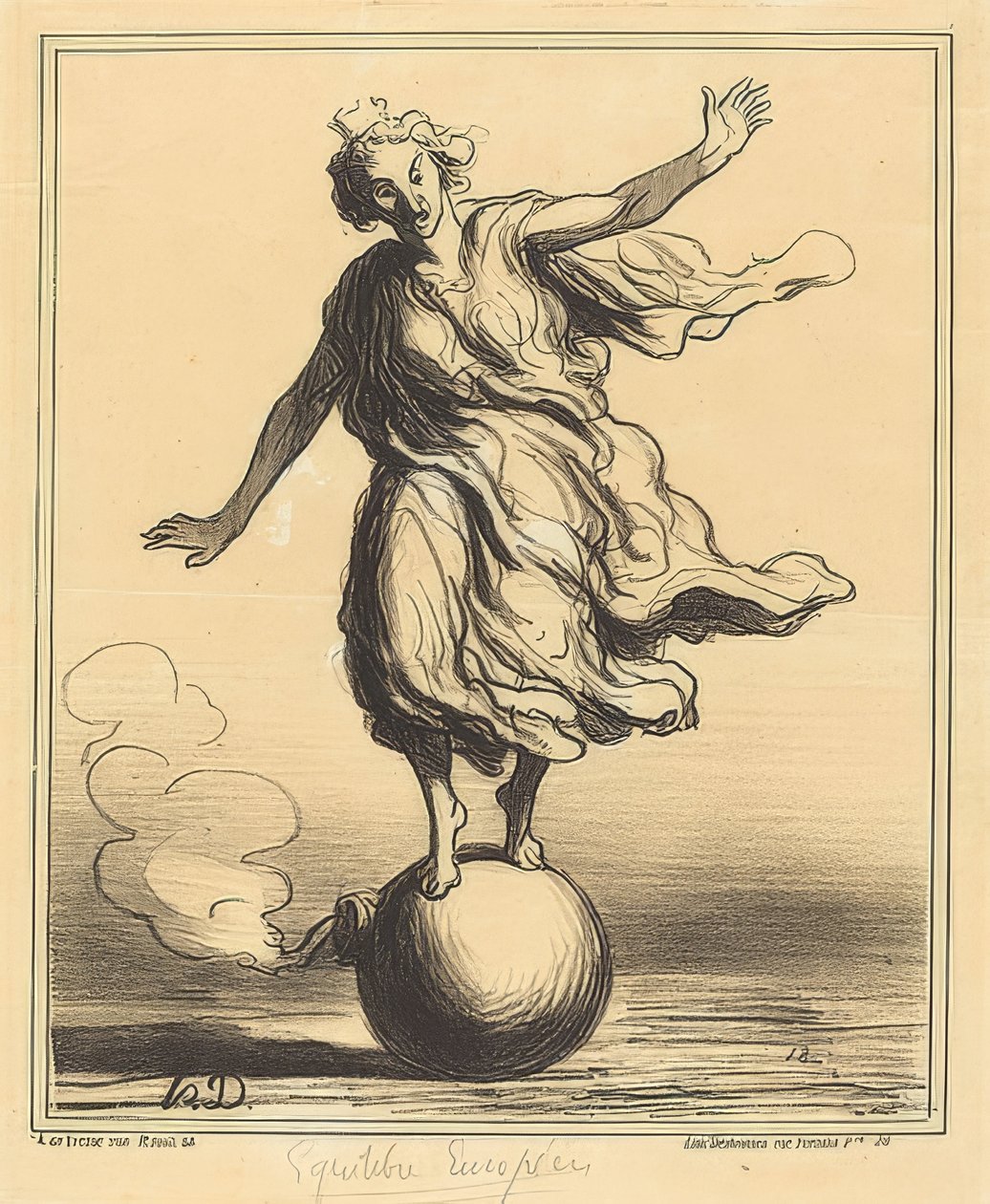Équilibre Européen - O equilíbrio europeu. 1867 de Honoré Daumier