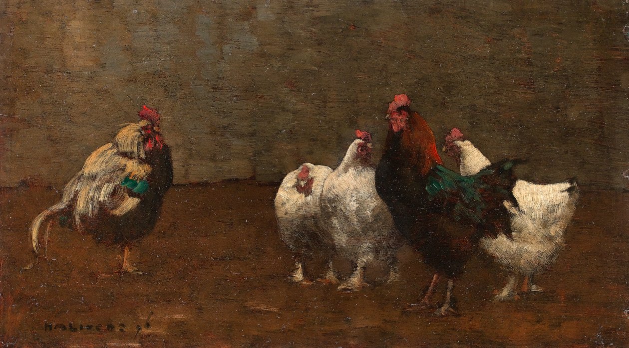 Galinhas, 1896 de Horace Mann Livens