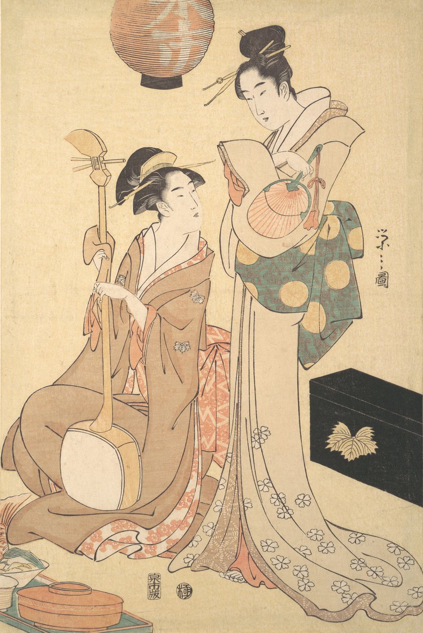 Duas Gueixas, c. 1792. de Hosoda Eishi