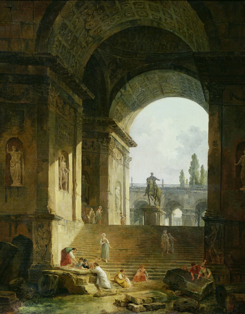 Vista pitoresca do Capitólio de Hubert Robert