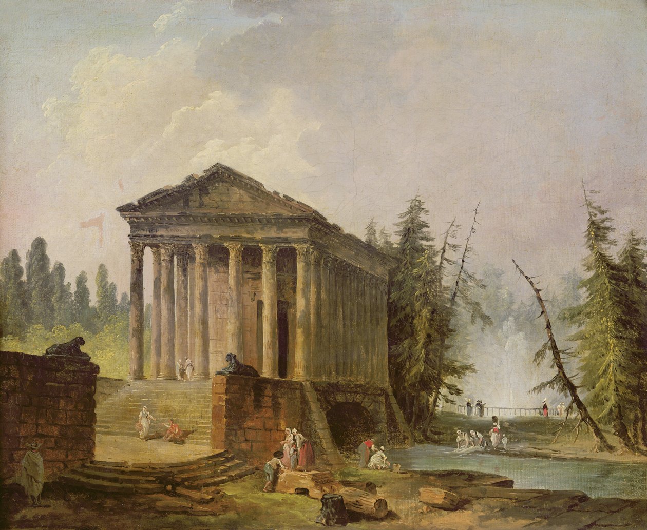 O antigo templo de Hubert Robert