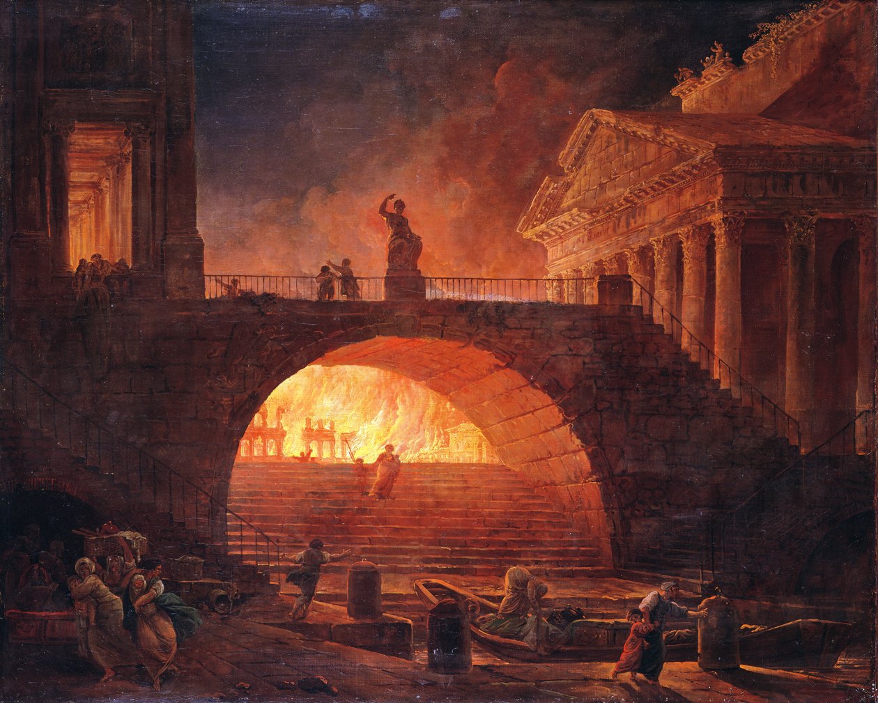 O fogo de Roma, 18 de julho de 64 dC de Hubert Robert