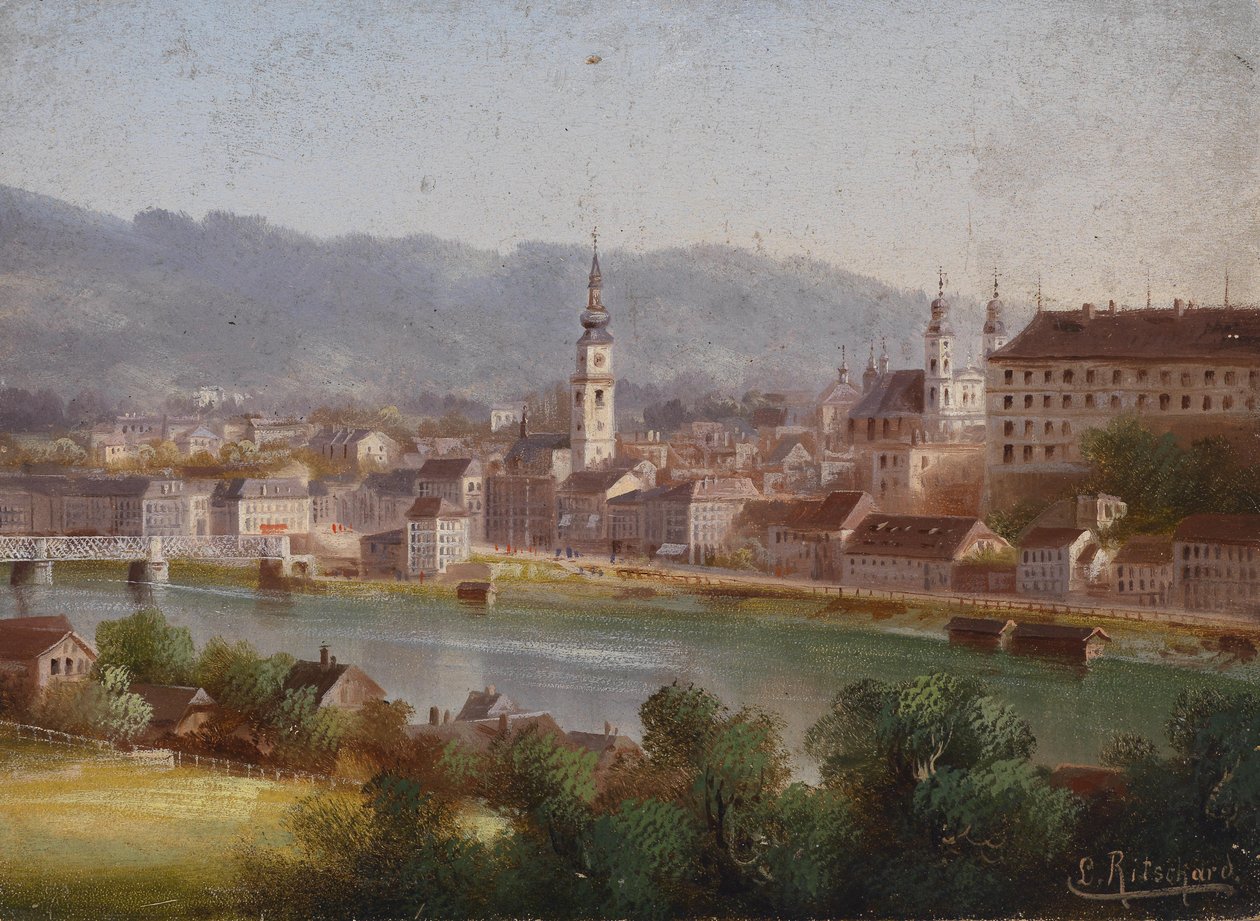 Vista de Linz de Hubert Sattler