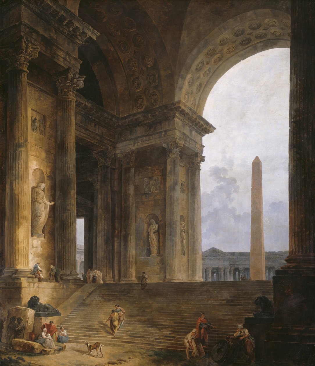 O Obelisco, 1787-88 de Hubert Robert