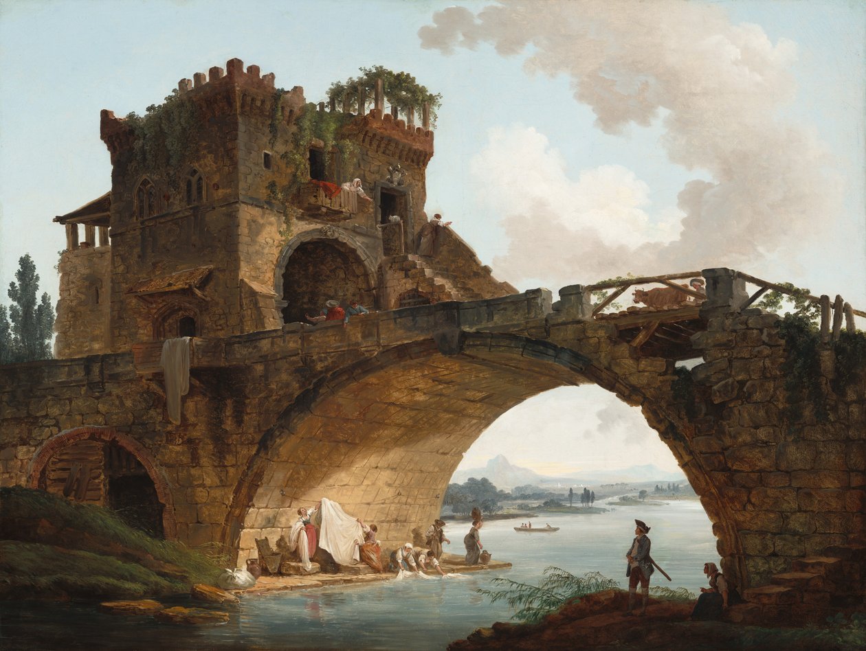 A Ponte do Salário, c. 1775. de Hubert Robert