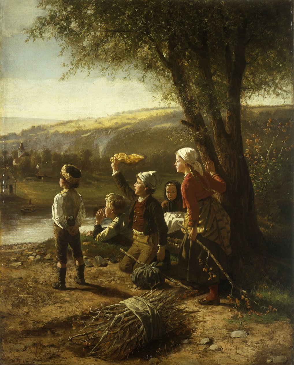 Chamando a balsa, 1871 de Hubert Salentin
