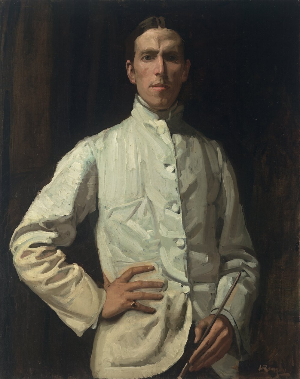 Auto-retrato na jaqueta branca de Hugh Ramsay
