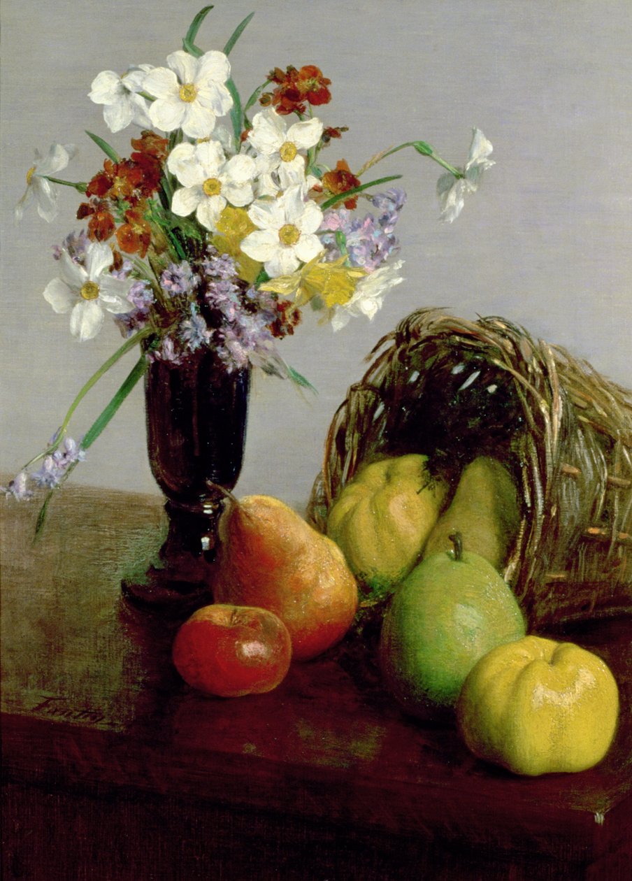 Frutas e Flores, 1866 de Ignace Henri Jean Fantin Latour