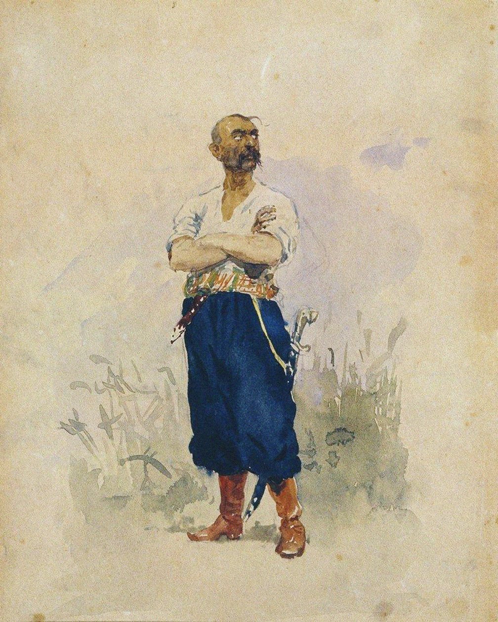 Um zaporozhiano de Ilya Efimovich Repin