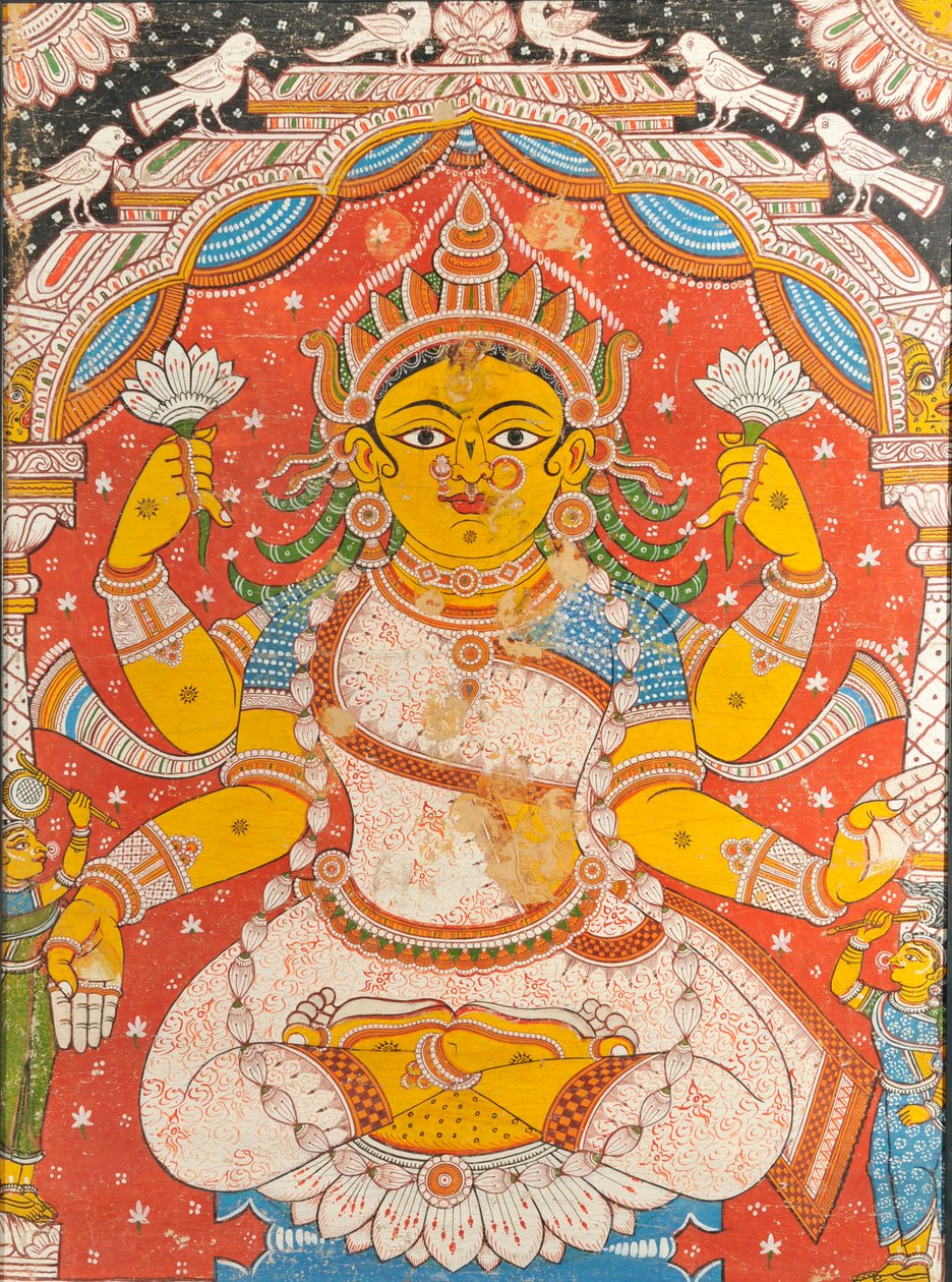 Lakshmi (pintura de parede) de Indian School