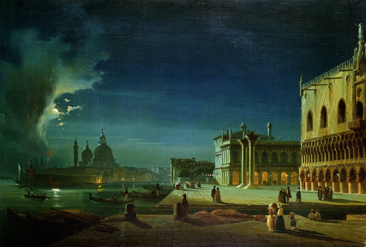 Veneza ao luar de Ippolito Caffi